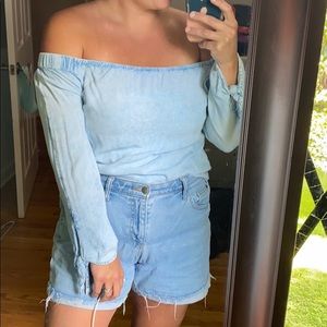 Long sleeve off the shoulder shirt